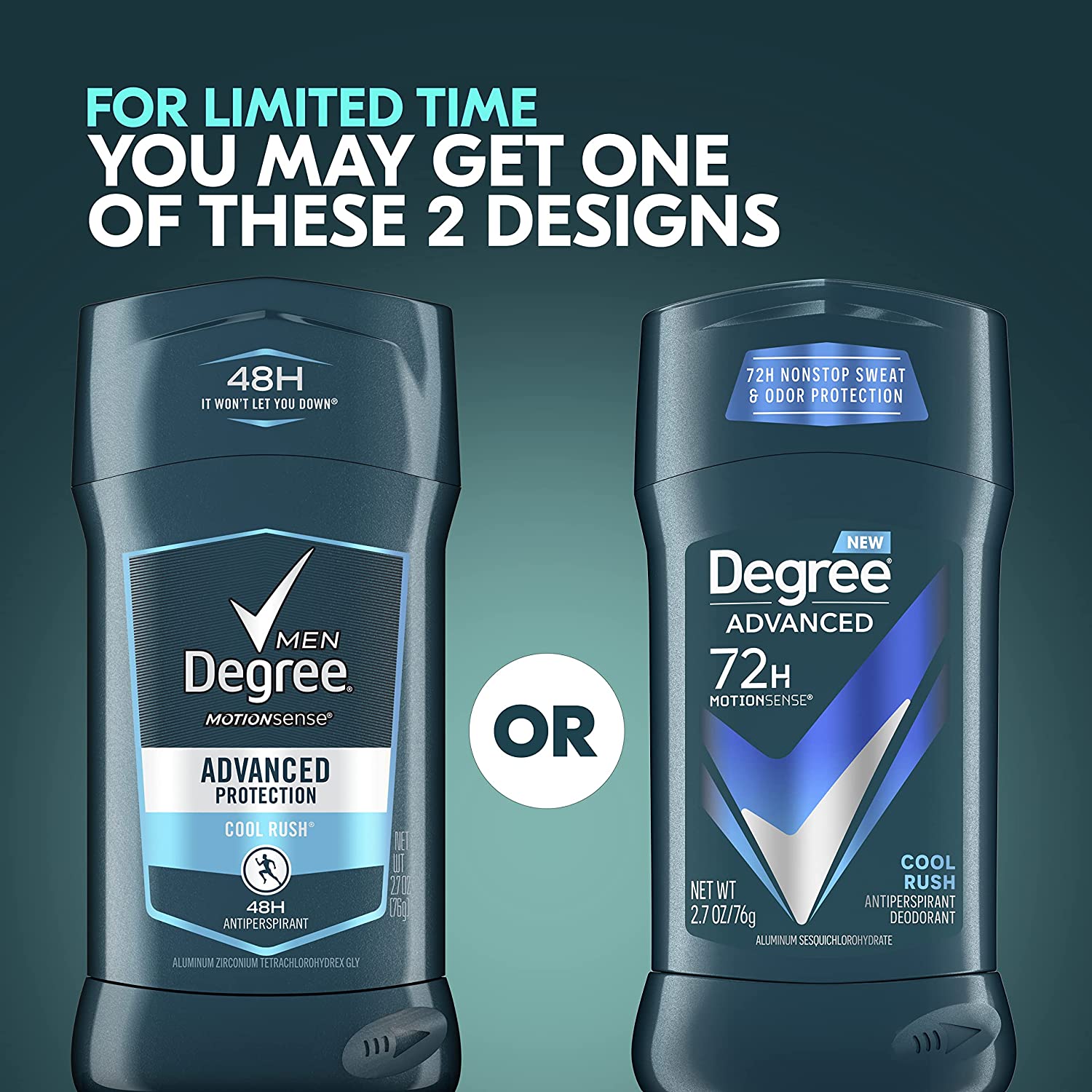 Degree Men Advanced Protection Antiperspirant Deodorant Cool Rush 4 count 72-Hour Sweat and Odor Protection Antiperspirant For Men With MotionSense Technology 2.7 oz - Image 3